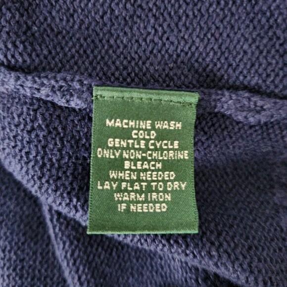 Lauren Ralph Lauren Navy 1/4 Zip Long Sleeve Sweater with Crest Women's Size L - Picture 14 of 14